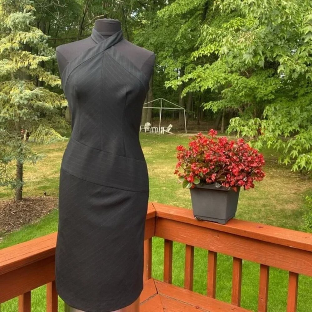 Vintage one of a kind pinstripe halter dress and matching blazer
